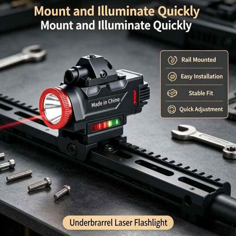 New Tactical Underbarrel Light Features Adjustable Red Green Laser Mini Strobe And High Brightness For Outdoor Hobby Gear