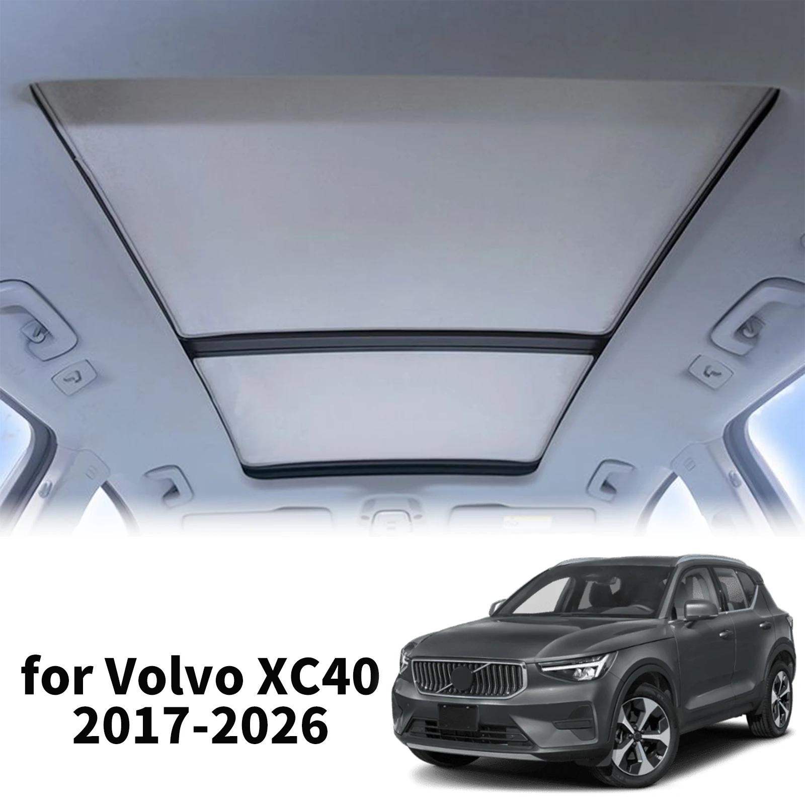 

for Volvo XC40 2017-2026 2019 2023 Ice Crystal Thickened Sunshade Roof Car Accessories Foldable Glass Roof Skylight Sun Visor