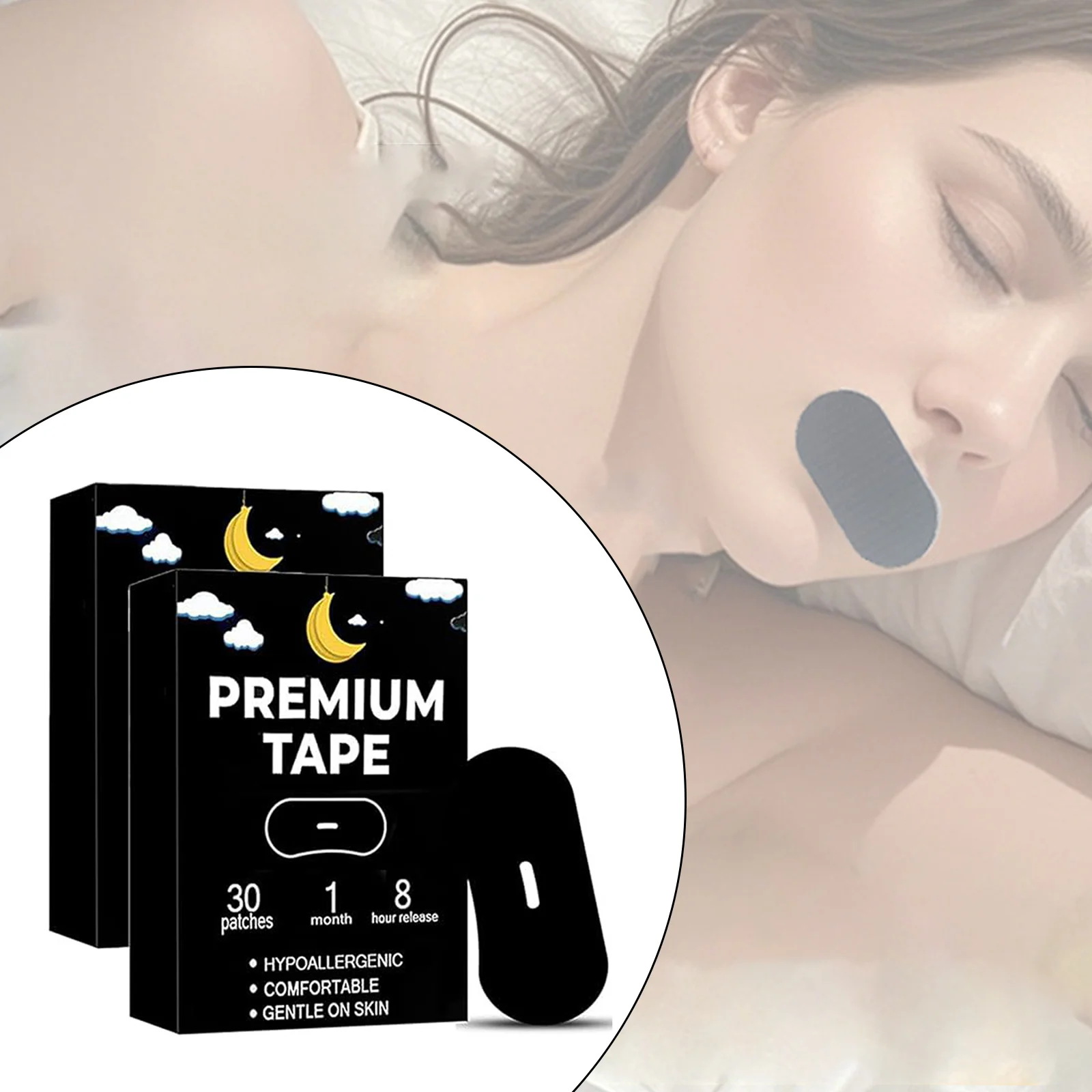 

Anti Snoring Mouth Tape For Sleeping Stop Mouth Breathing Gentle Nasal Strips Hypoallergenic Elastic Non Woven Fabric 30/60PCS