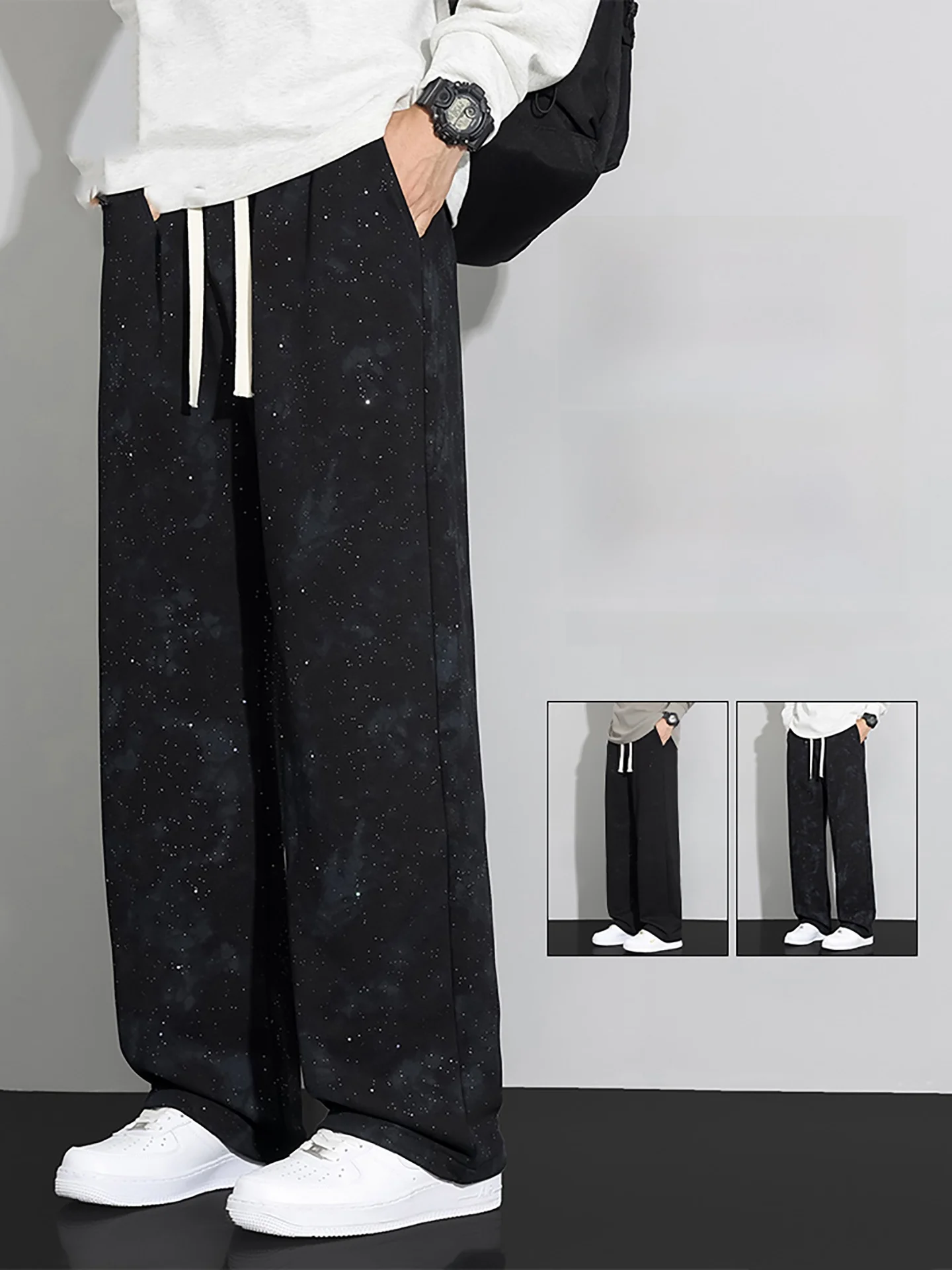 

Мужские повседневные брюки с широкими штанинами, весна-осень, новинка, свободный крой, прямой силуэт, драпированные, TUCANO, модный бренд, полиэстер