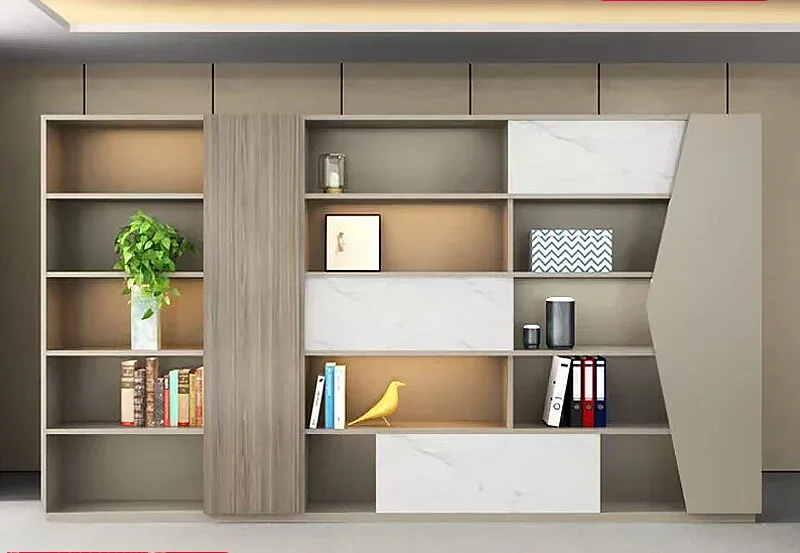 Boss's Office Light Luxury Wood File Data File Cabinet Storage Bookcase Sub-manager's Room Background Cabinet