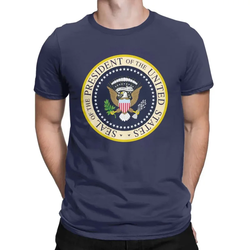 Novelty Seal Of The President Of The United States T-Shirt Men Pure Cotton T Shirts Short Sleeve Tee Shirt Graphic Printed Tops