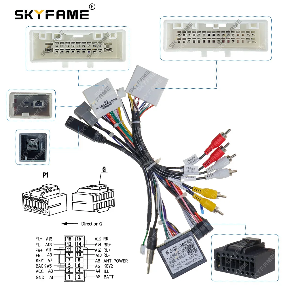 SKYFAME Car 16pin Wiring Harness Adapter Canbus Box Decoder Android Radio Power Cable For Mazda 3 Axela Mazda 6 Atenza