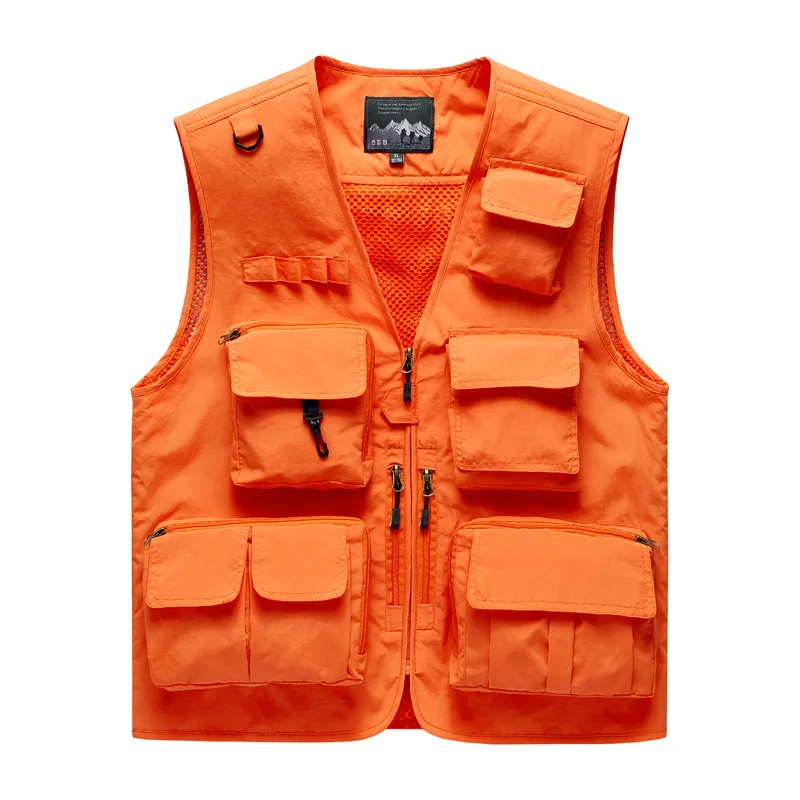 BOLUBAO-Gilet Multi-Poches en Maille Respirante pour Homme, Gilet Décontracté, Poignées Amovibles, Pêche, Alpinisme en Plein Air, Tendance Fine