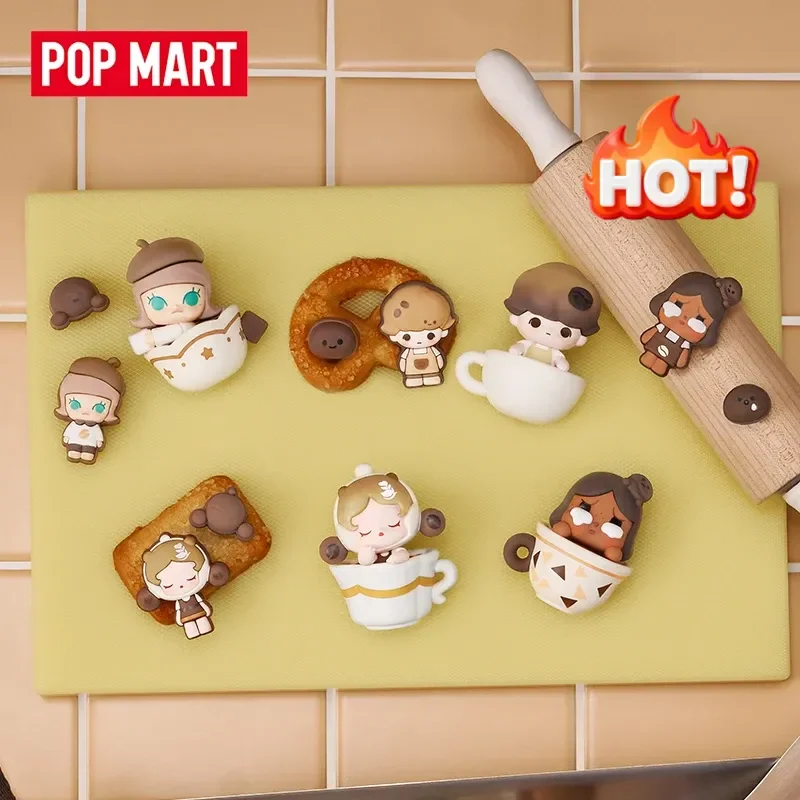 

Подлинная Popmart Pop Bean Coffee Factory Series, украшение для отверстий, глухая коробка Labubu Crybaby, мультяшная загадочная коробка, украшение в подарок
