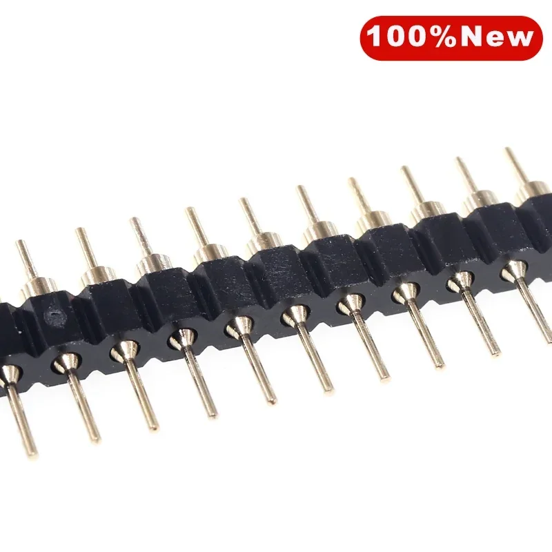 5pcs/Lot 40Pin Connector Header Round Needle Gold Plated 1x40 Golden Pin Single Row Male 2.54mm Breakable Pin Connector Strip