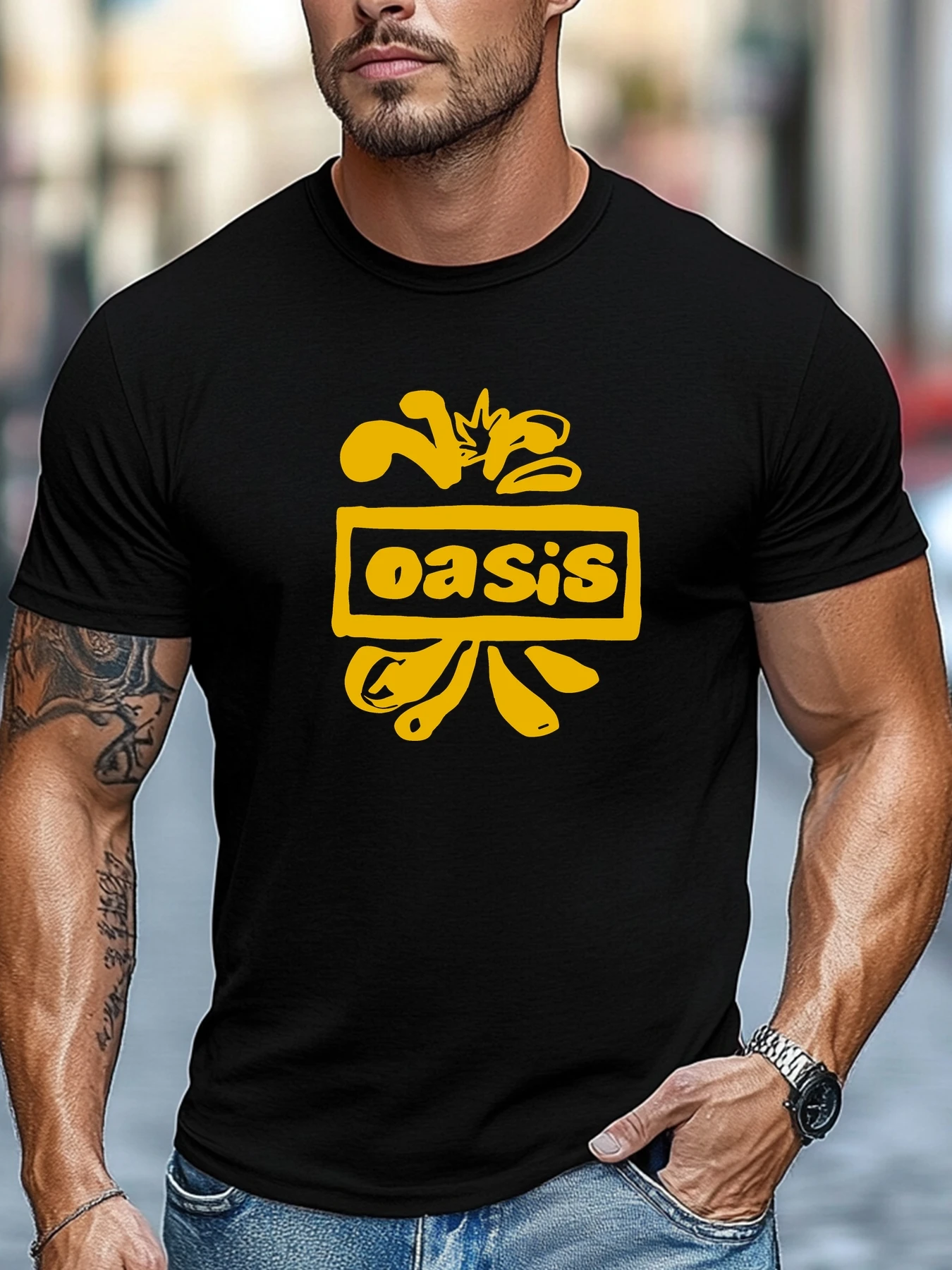 

Cooling t-shirt 100% Cotton oasis Graphic Summer Soft Comfort Fit Round Neck Casual Breathable Tee Daily Wear Tops
