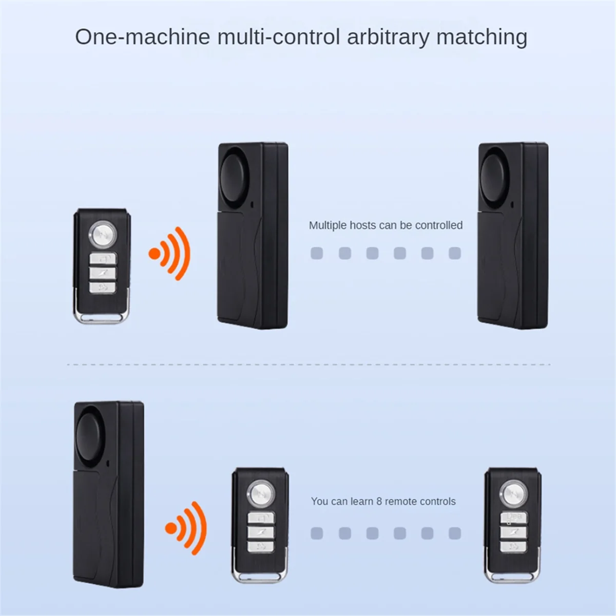 A93P Remote Control Vibration Alarm Wireless Vibration Alarm Adjustable Sensitivity Loud Alarm for Electric Vehicle Battery