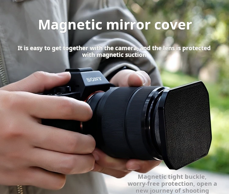 

Aluminum Alloy Square Sunshade Suitable for Sigma Nikon Sony Fuji lenses 52MM 55MM 58MM 62MM Sunshade