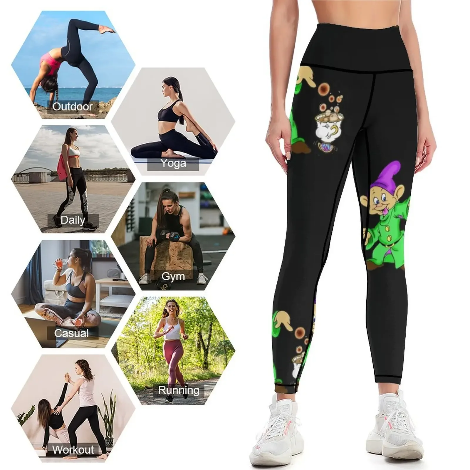 Dopey and Chip Leggings gym's clothing Fitness's gym clothes sporty woman gym sportswear woman gym 2025 Womens Leggings