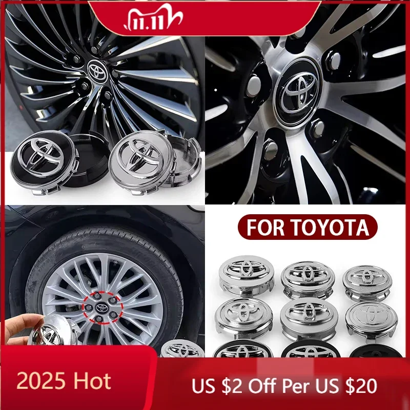

Для Toyota 2026 новые колпаки ступиц, 4 шт., 57/62 мм, центральная крышка ступицы колеса автомобиля, крышка обода для Toyota Corolla RAV4 LEVIN Yaris C-HR Camry Pra