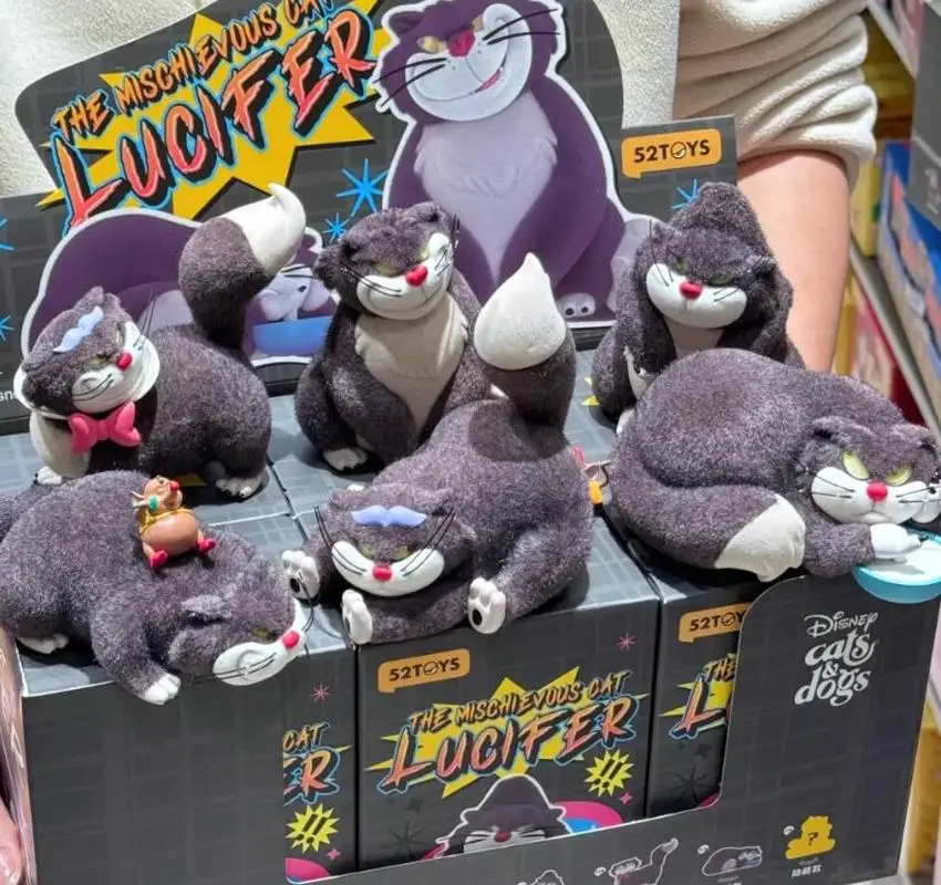 

52 игрушки Disney Bad Cat Люцифер серии модные игры плюшевая ручная работа слепая коробка кукла настольный автомобиль орнамент игрушка подарок на день рождения