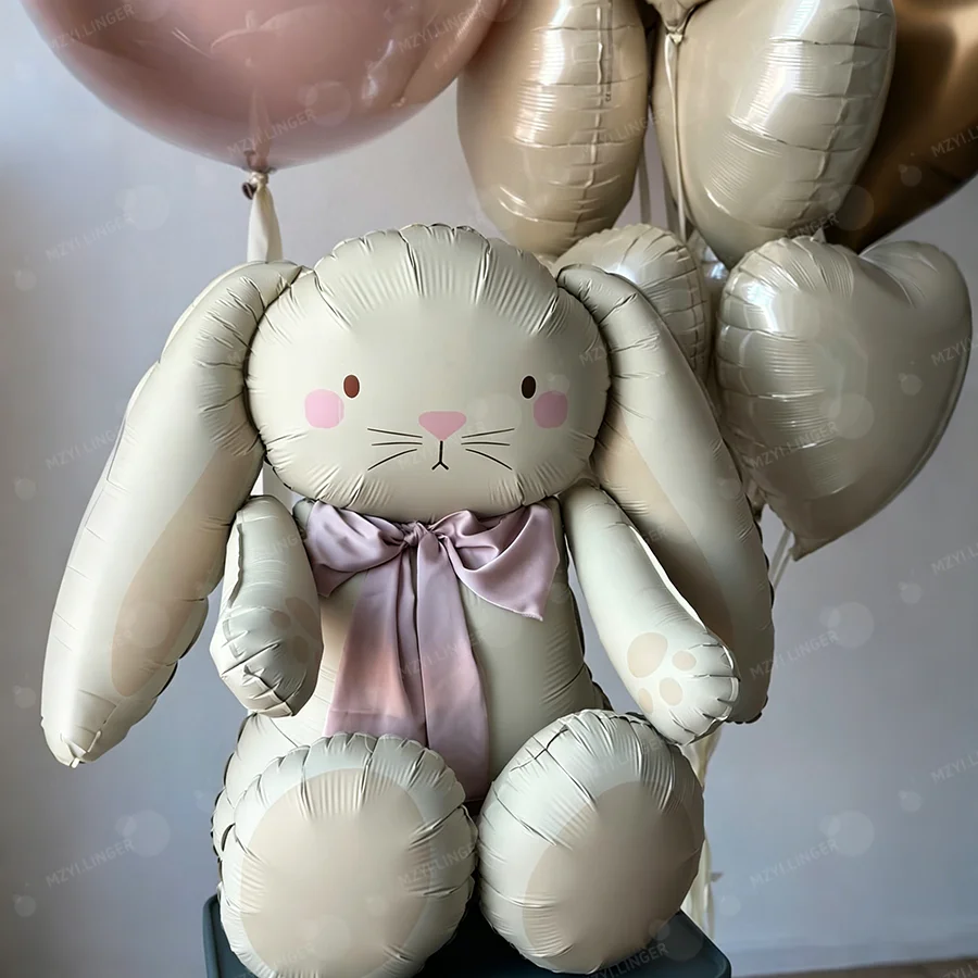 3D-Cartoon-Hasen-Ballon-Set, Wolkenballon, Herzförmiger Ballon für Babyparty, Heiratsantrag, Hochzeit, Geburtstagsfeier-Dekoration – Detail 3