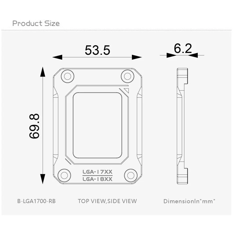 Bykski Aluminum Alloy Bending Resistance Backplate for INTEL 12th Generation LGA1700 / AMD AM5 Black / B-LGA1700-RB / B-AM5-RB