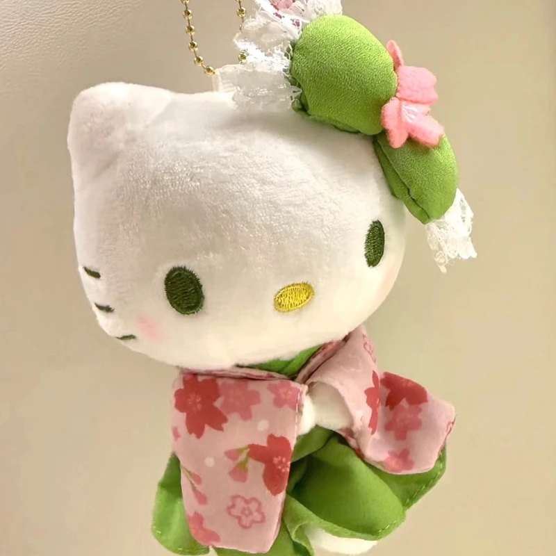 Neue süße Kitty Plüsch-Schlüsselanhänger Kätzchen Kimono Kirschblüte Serie Plüschtier Rucksack Anhänger Auto Dekoration Puppe Weihnachtsgeschenk
