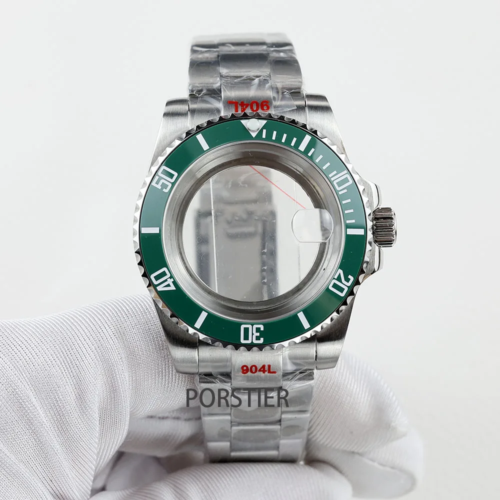 Boîtier de Montre en Verre Saphir Étanche, Bracelet Huître/Jubilee, pour Mouvement SeATM NH34 NH35/ NH36, Boîtier Sous-Marin à Cadran de 28.5mm, 40mm