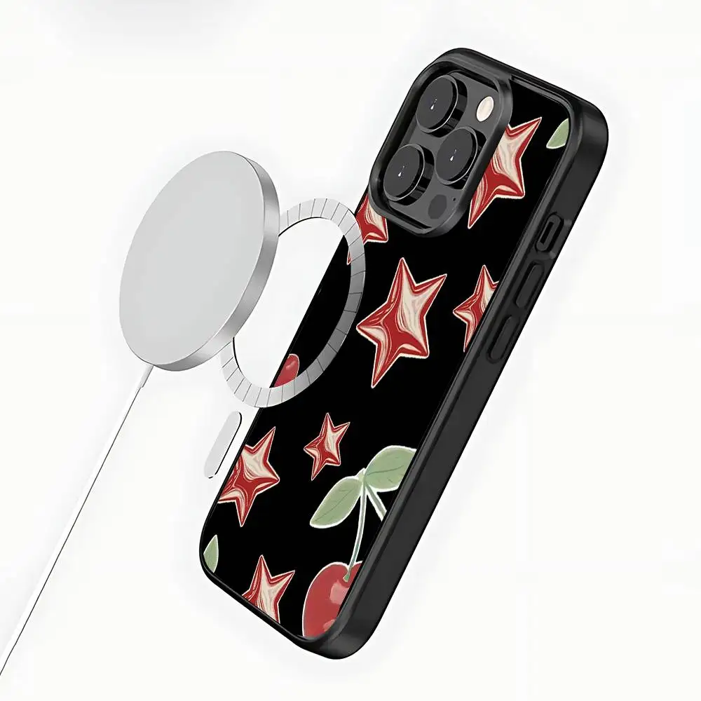 Чехол для телефона с леопардовым принтом Cherry Star для iPhone 17,16,15,14,13,12,11, Pro, Max, Plus, Mini, SE4, E с магнитной беспроводной зарядкой Magsafe