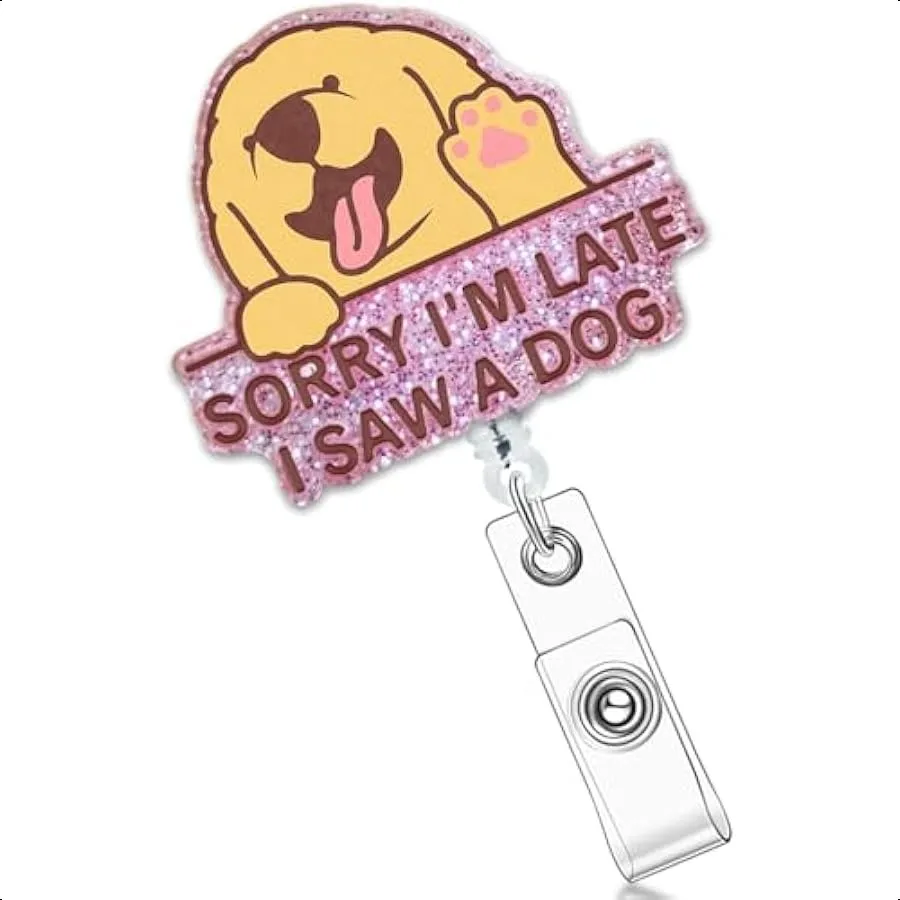

Funny Badge Holder Retractable Cute Dog Badges Reels Accessories ID Clip for Nursing s Doctor Student Teacher Healthcare Medica