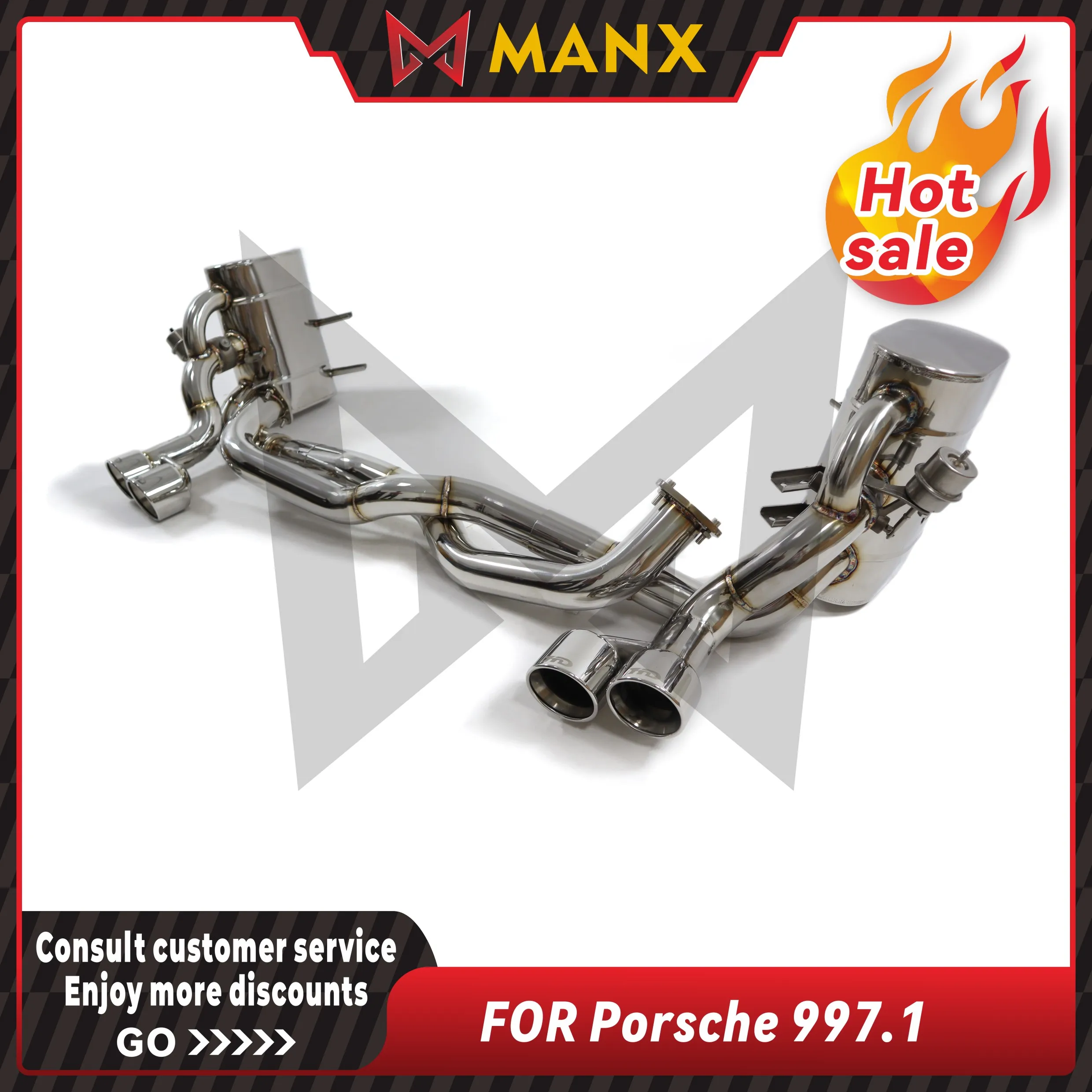 Stainless steel Catback Performance Auto Exhaust pipe for Porsche 997.1 Muffler with remote control valve