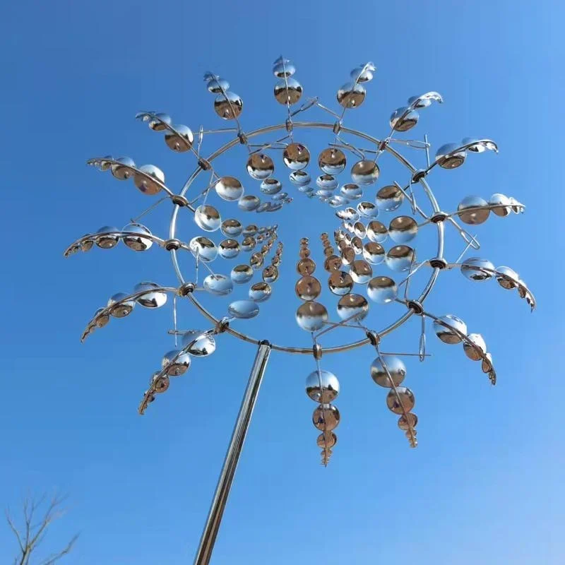 Garten Windmühle Outdoor Wind Spinner Eisen Handwerk Wind Power Rotierende Skulptur Ornament Garten Terrasse Rasen Hof Dekor