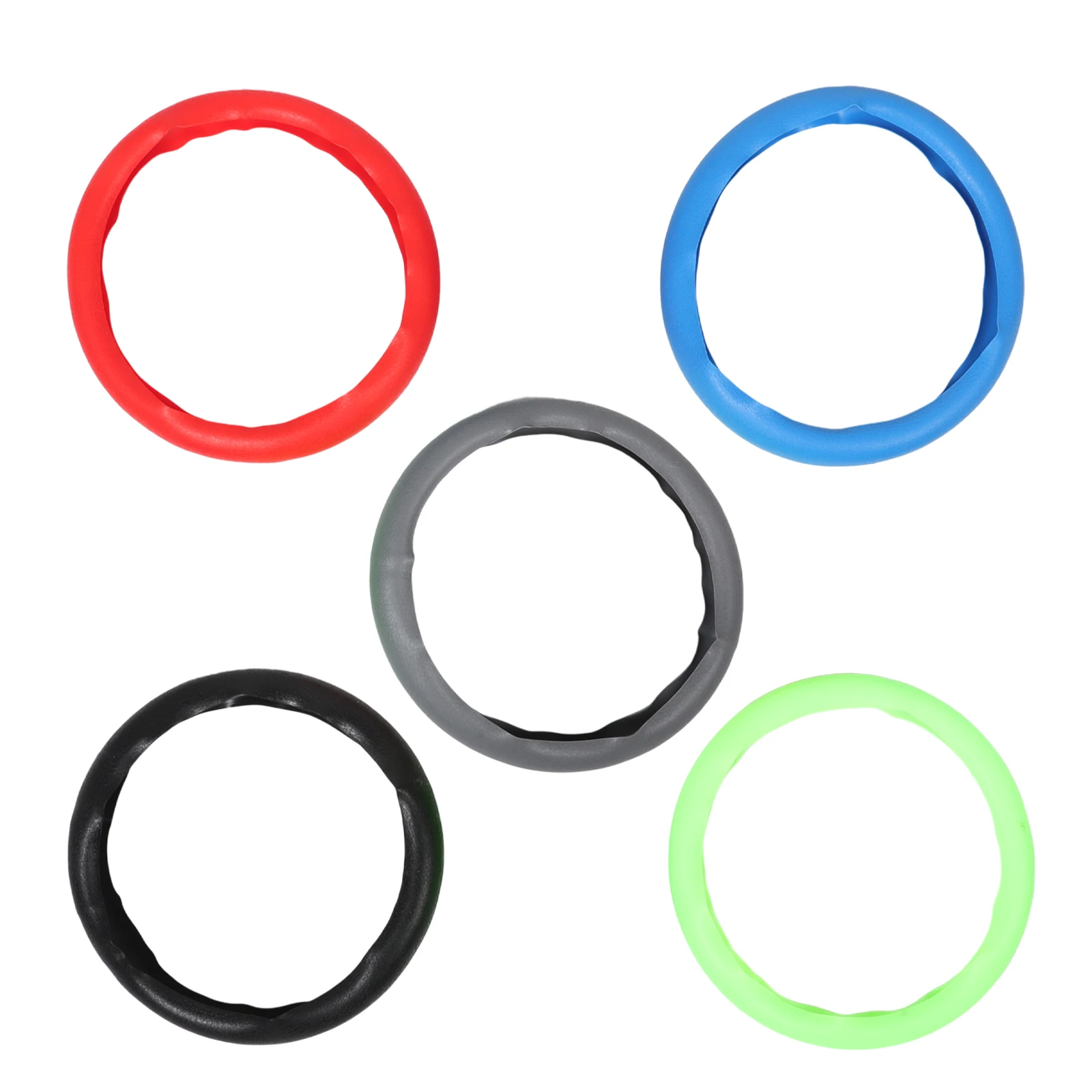 

5pcs Universal Silicone Steering Wheel Comfortable Grip Year-Round Use Car Interior Protection Easy Installation Fits