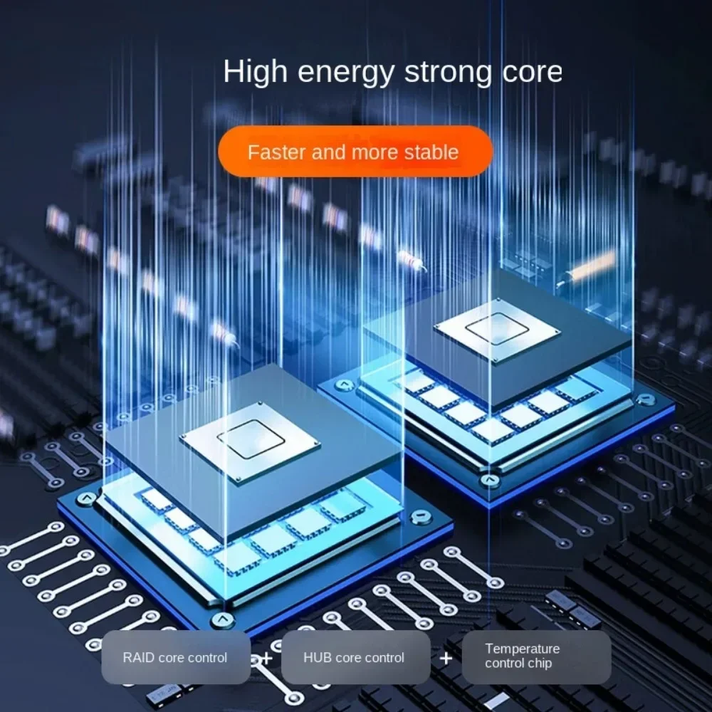 MAIWO 10 Gb/s Dual Bay 3,5-calowa obudowa zewnętrznego dysku twardego z 4 inteligentnymi kontrolowanymi temperaturami RAID dla dysków twardych 2,5/3,5 cala