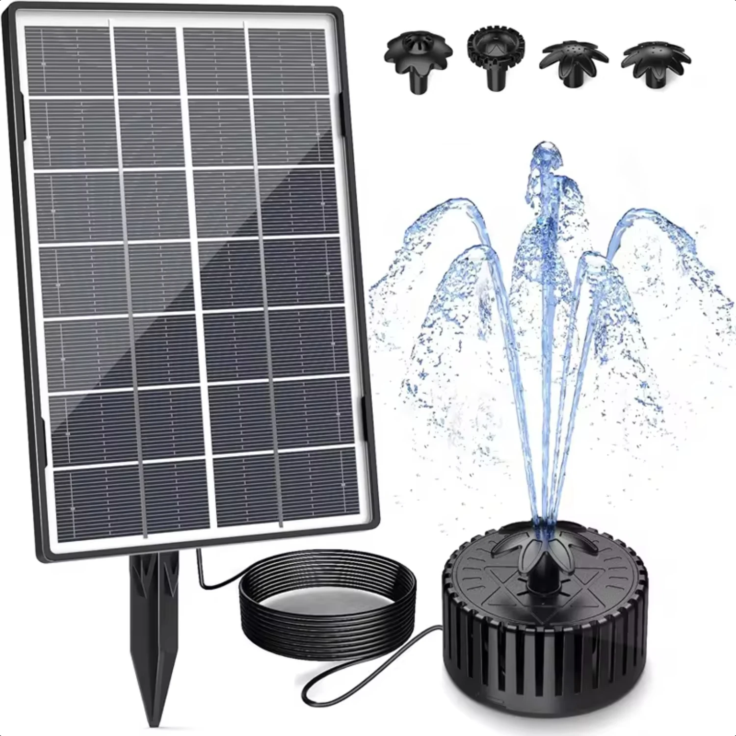 New 3.5W Solar Fountain, Outdoor Solar Fountain with Upgraded Glass Solar Panel and Nozzle, Solar Fountain   Pond Garden