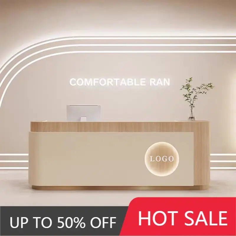 Hair Salon Luxury Reception Desk Counter Decorations Beauty Modern Office Reception Desk Counter Cashier Commercial Furniture