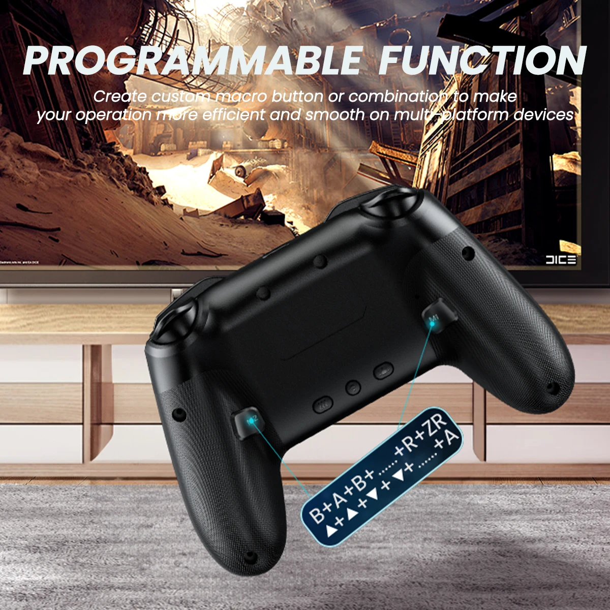 VOYEE Starry Sky Black Game Controller, 4 lighting modes, compatible with Switch Pro, Switch/Switch Lite/OLED/PC