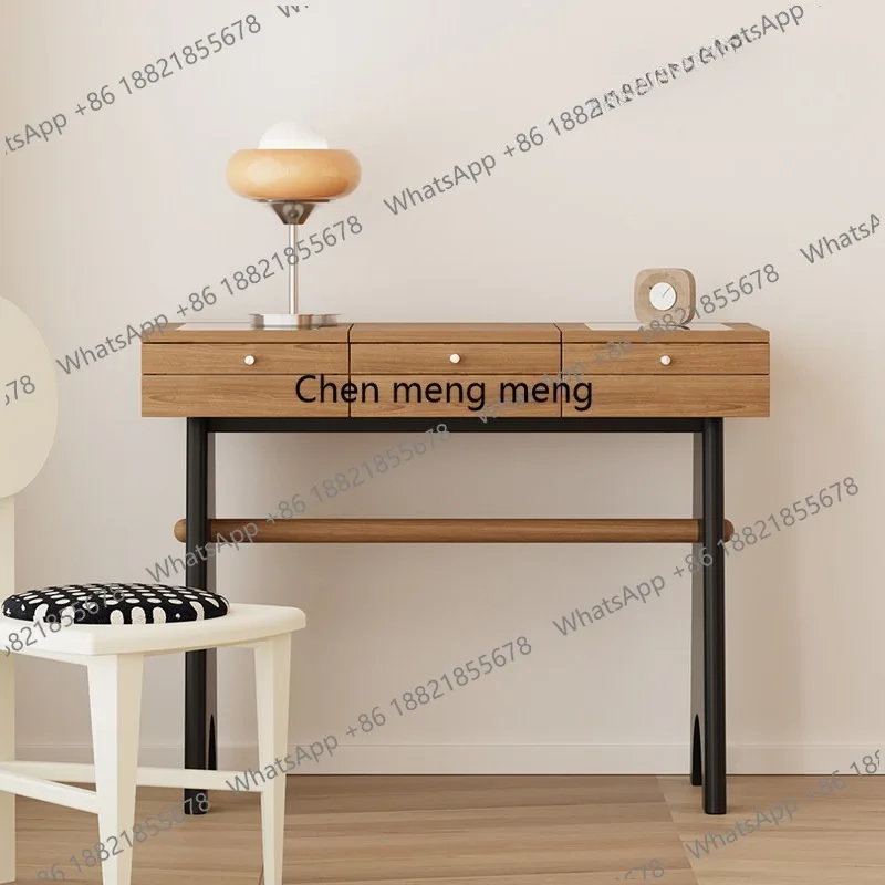 

Dresser medieval makeup table solid wood French retro dresser storage cabinet integrated