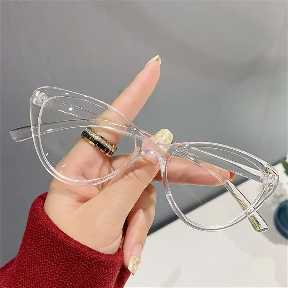 Women Transparent Big Frame Anti-UV Blue Rays Glasses Leopard Computer Goggles Round Frame Eyeglasses Eyewear Vision Care