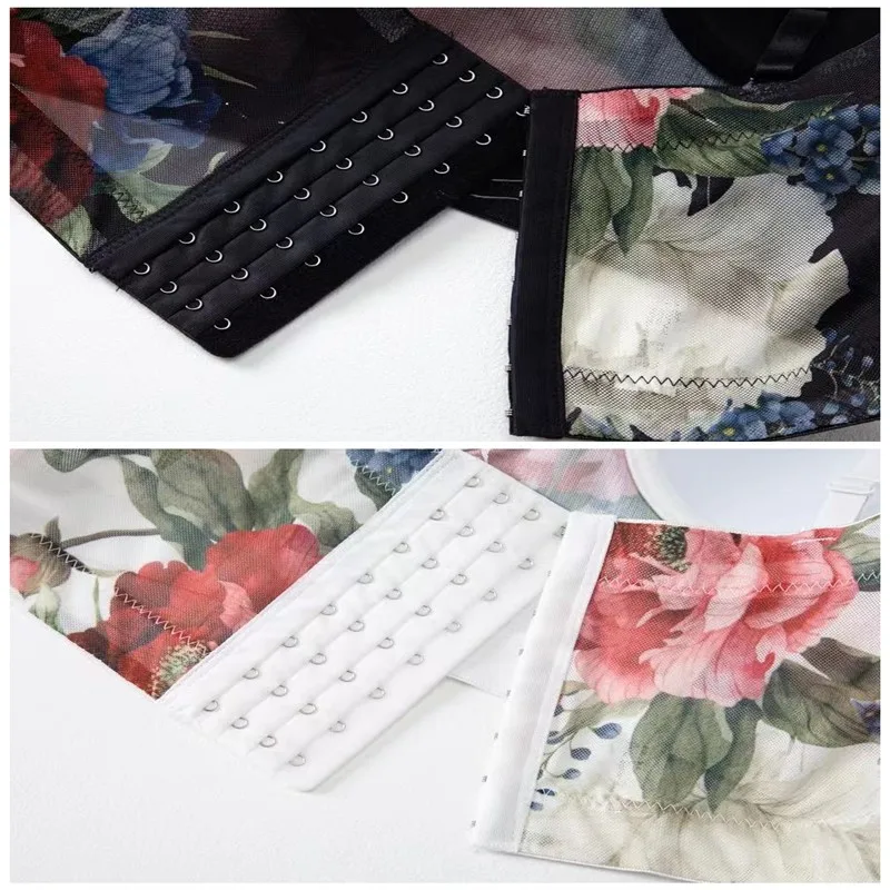 Women Sexy Floral Corset Tank Top Nightclub Party Short Chest Binder Camisole Girl Push Up Tube Top Camisole Lady Bra Lingerie