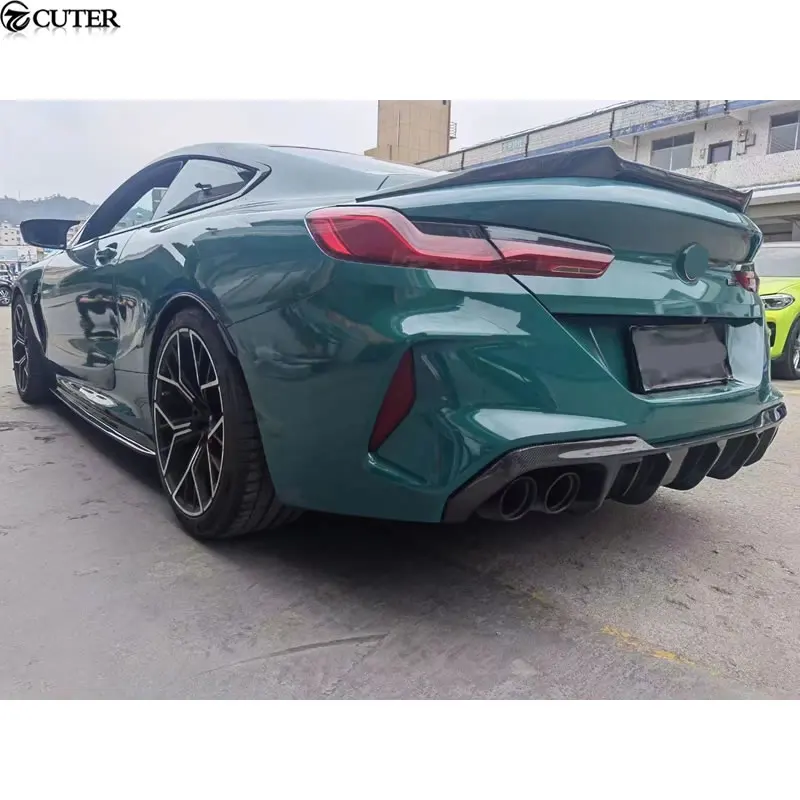 F91 F92 F93 M8 ألياف الكربون الجبهة حافة مصد السيارة فتحات الهواء صب الزخارف المصد الخلفي الناشر التنانير الجانبية الخلفي سبويلر لسيارات Bmw M8