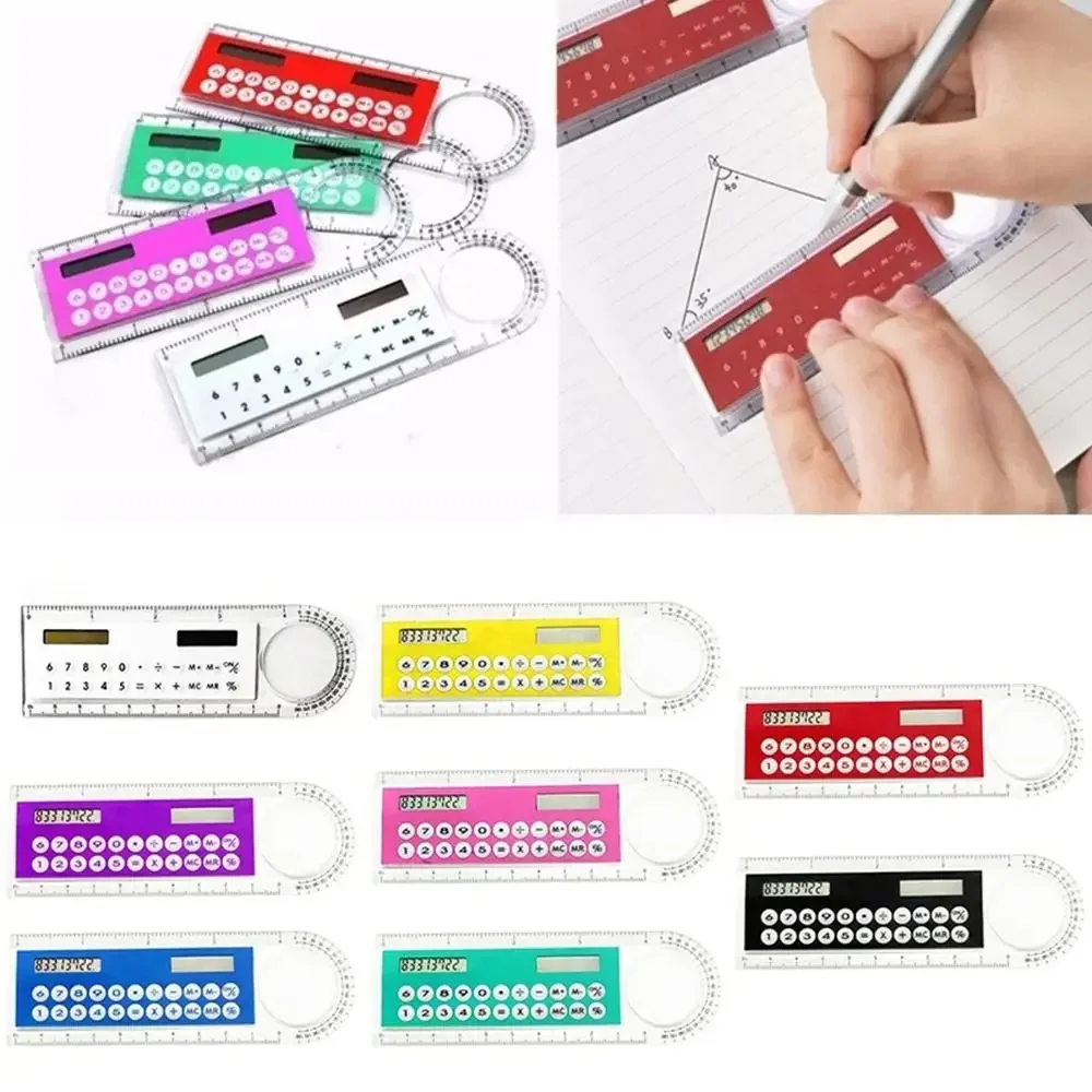 Mini Portable School Supplies Office Stationery Solar Energy Calculator Calculator Ruler Digital Caliper