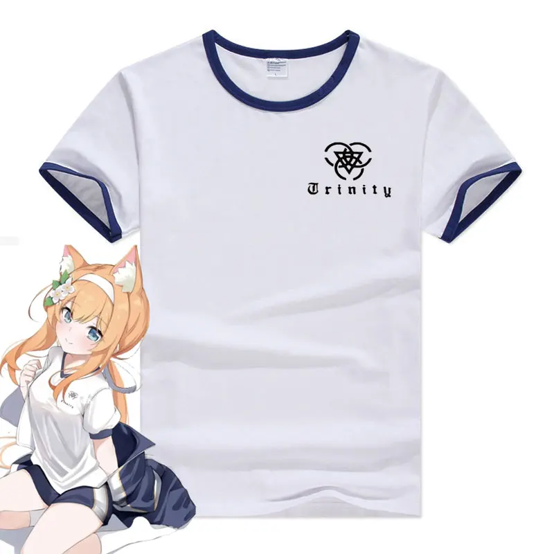 Anime Blue Archive Project MX Iochi Mari Men Women T-shirt Cosplay T Shirt Costume Summer Casual Short Sleeve Tee Tops Xmas Gift