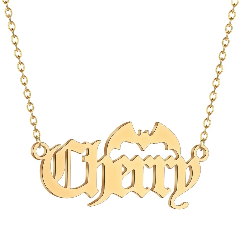 

Custom Stainless Steel Golden Name Necklace For Women Man Personalized Nameplate Jewelry Fashion Letter Pendant Gift