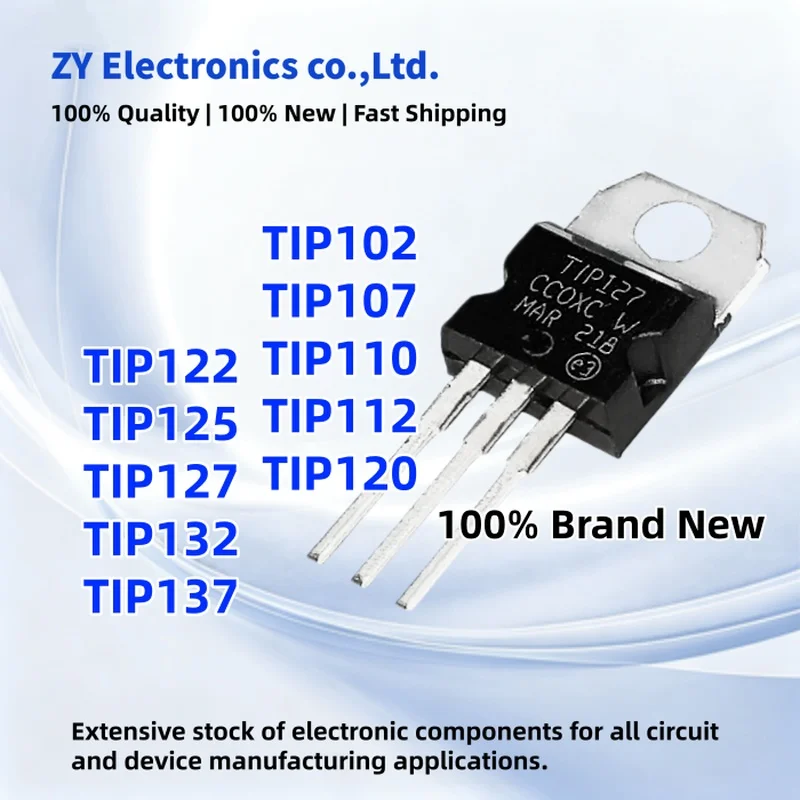 10PCS/ TIP127 TIP122 TIP132 TIP120 TIP107 TIP112 TIP125 TIP137 TIP102 TIP110 TO-220 NPN/PNP Transistor 100% NEW