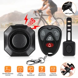 Anchtek Motorcycle Anti theft Alarm Wireless USB Charging 110dB Waterproof Electric Bike Scooter Bicycle Alarm Security System