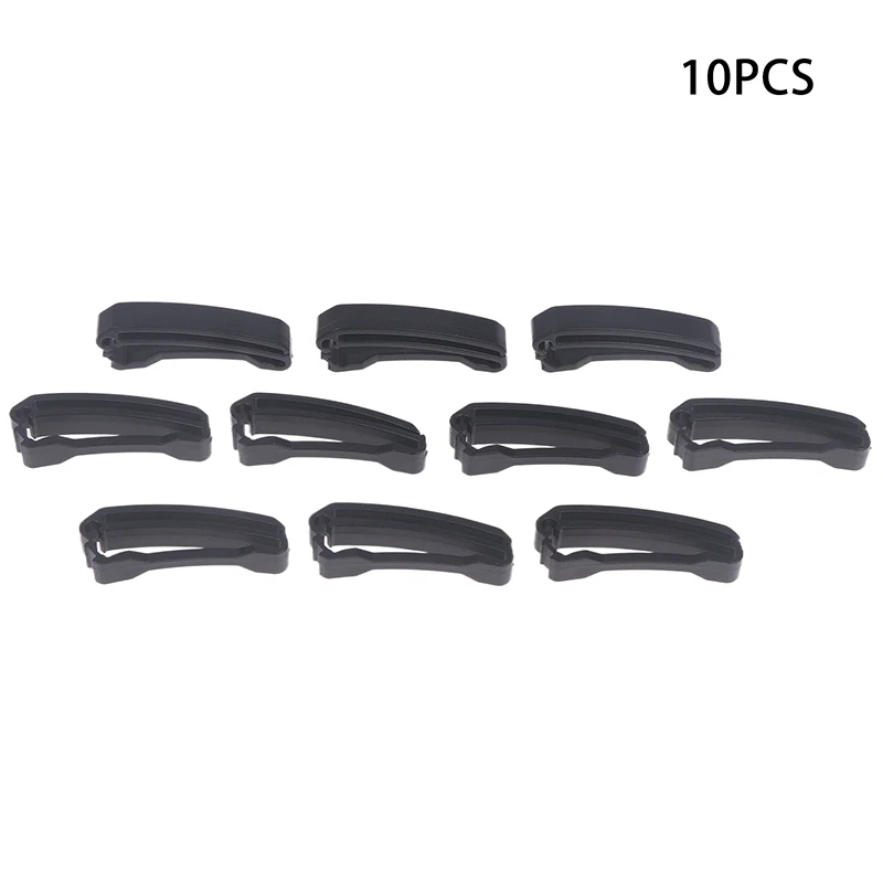 Solid Black Quick Slip Keeper Buckle Ends For Adjusting Molle Tactical Backpack Straps, 10 Pack, Fits 20-50mm Webbing.