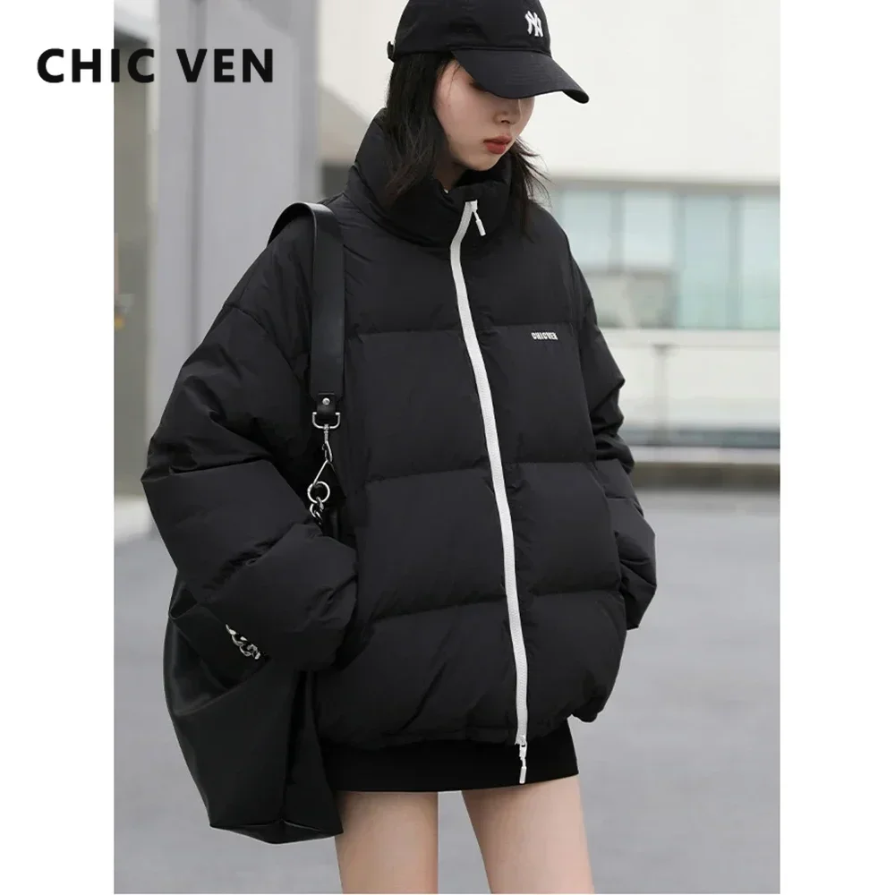 

CHIC VEN New Women Down Coats Solid 90 White Duck Down Stand Collar Female Down Jacket Coat Ladies Overcoat Autumn Winter 2025
