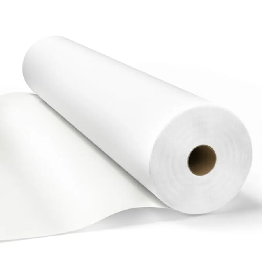 

70.5" x 30" Disposable Massage Table Sheets - Rolls, 50 Perforated Sheets With Face Hole - Non-Woven Paper Exam Table Cover - 3