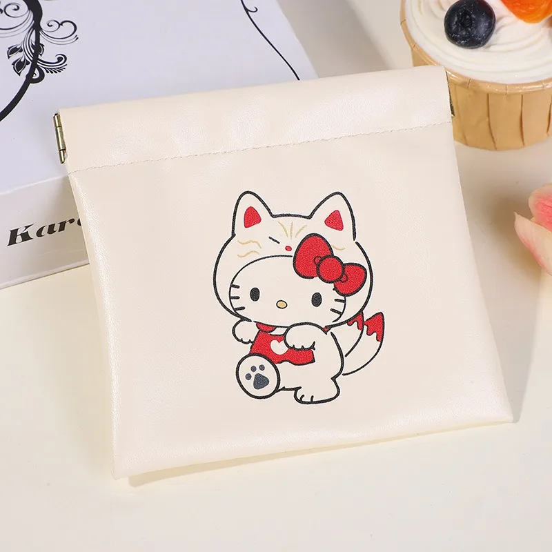 Hello Kitty Cute Bag Kawaii Cartoon Anime Desktop Data Cable Portable Desktop Ornament and Storage Student Girl Gift Wholesale