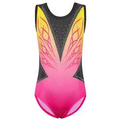BAOHULU Girls Ballet body Diamond ginnastica body senza maniche Performance Clothes Ballerina pratica Outfit body