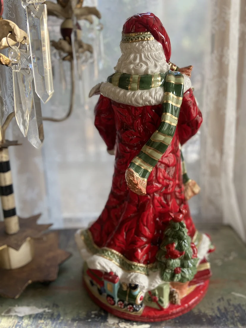 American Fitz and Floyd Porcelain Santan Claus Figurine Christmas & New Year Gift Ceramic Santa Claus Sculpture Party Decor