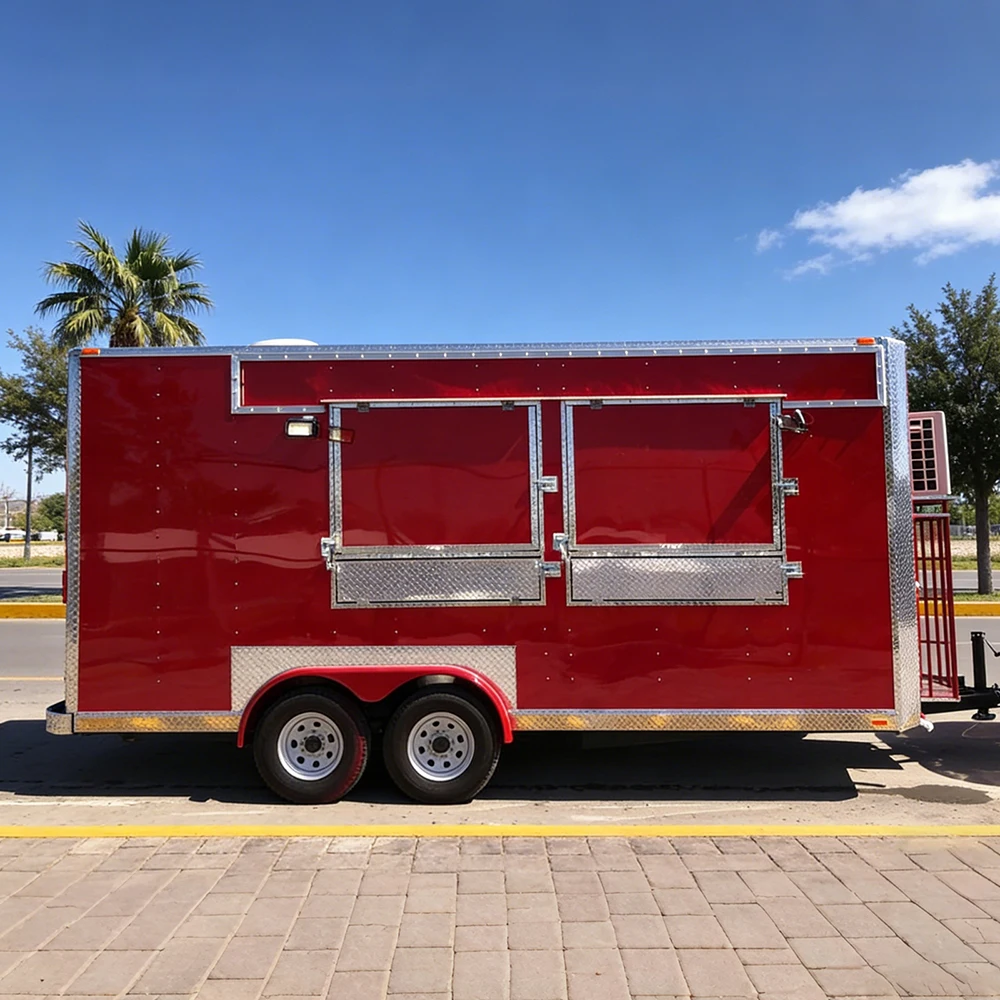 

Мобильный кухонный фургон для кейтеринга со стандартной комплектацией, водопроводом и электричеством