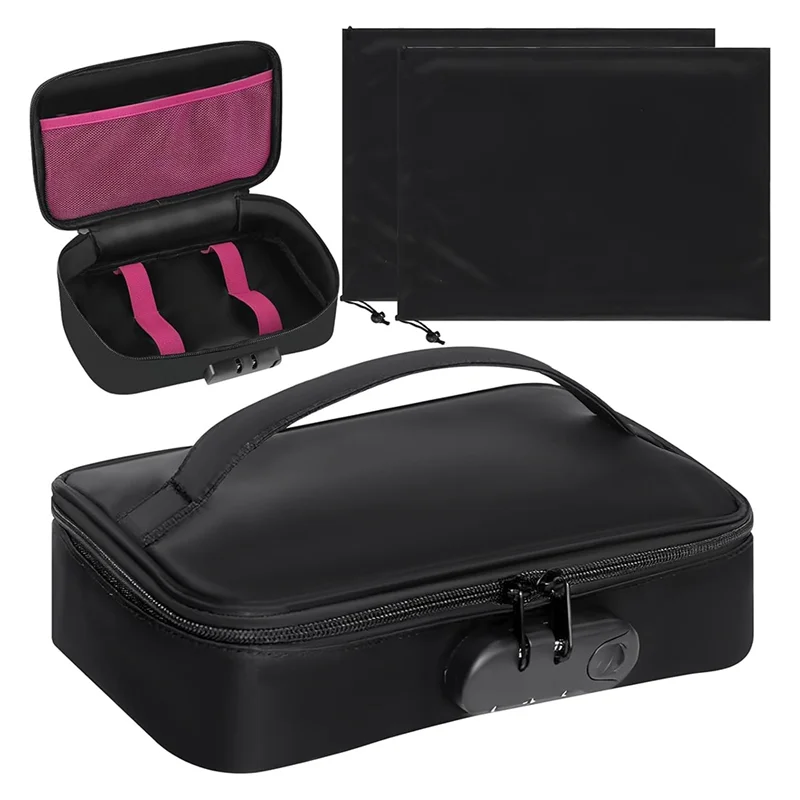 2025 Trend Discreet Lockable Adult Bag Storage Organizer Bag Lock Box Travel Game Bag Storage Bins Case With Zipper Lid