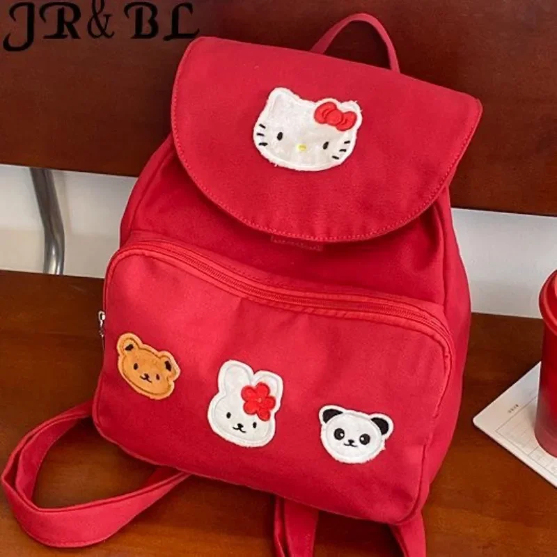 Sanurgente-Cartable étudiant Hello Kitty avec protection de la colonne vertébrale, sac à dos léger, sac à dos de dessin animé mignon, nouveau