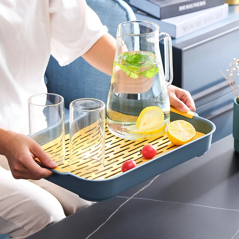 

Kitchen Cup Storage Tray Double Layer Dish Drainer Fruit Vegetable Water Drain Washing Drying Fruit Plastic Bask Organizer