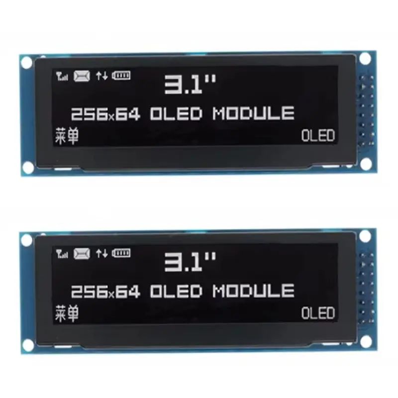 n36r-2pcs-312-inch-oled-display-256x64-ssd1322-driver-graphic-lcd-module-parallel-spi-soldering-pin-for-arduino-c51-white