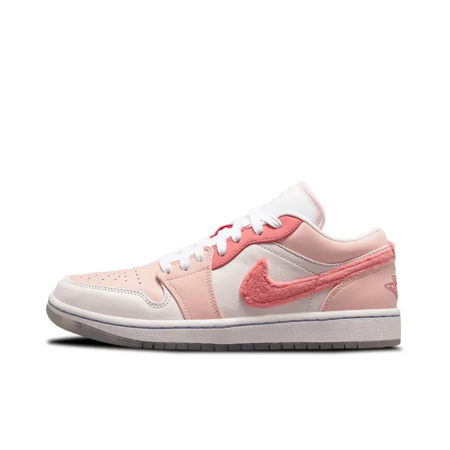 Jordan Air Jordan 1 Pink Men's and Women's Low Top Anti-skid Lightweight Low Top Retro Board Shoes